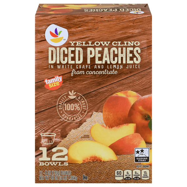 Save on Giant Fruit Cups Yellow Cling Diced Peaches in 100 Juice 12