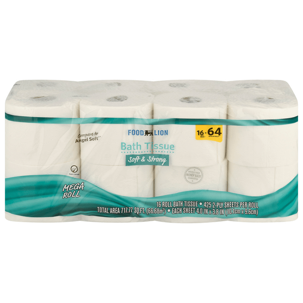 Save on Food Lion Soft & Strong Toilet Paper Mega Rolls 2Ply Order Online Delivery Food Lion