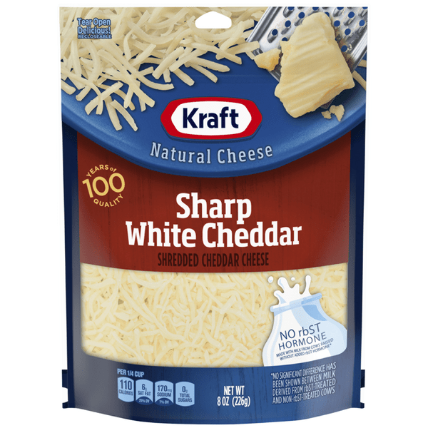 Save on Kraft Cheddar Cheese Sharp White Shredded Natural Order Online