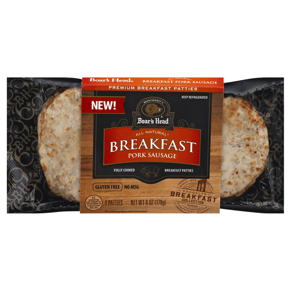 Save on Boar's Head Breakfast Pork Sausage Patties Fully Cooked 4 ct