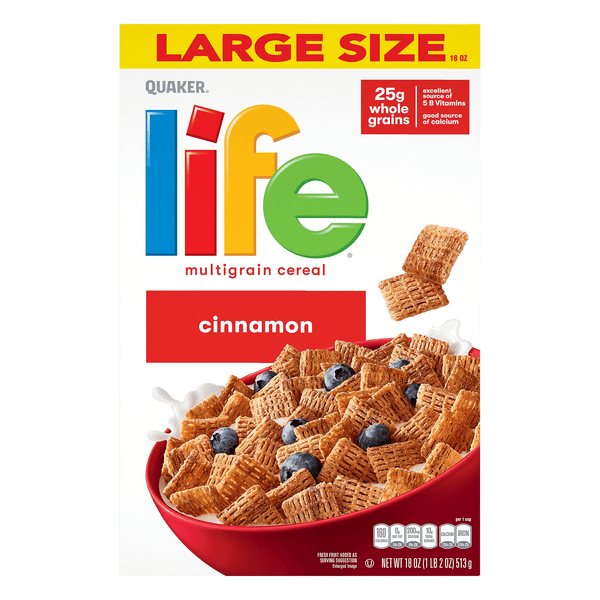 Save on Quaker Life Cereal Cinnamon Large Size Order Online Delivery