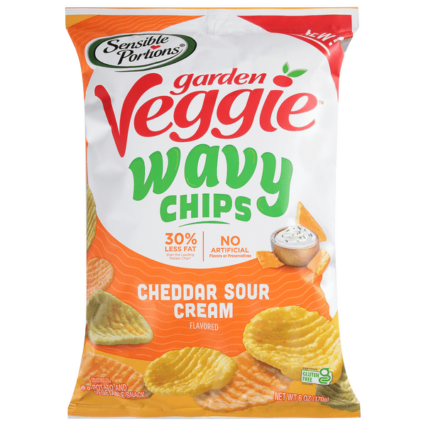 Save on Sensible Portions Garden Veggie Wavy Chips Cheddar Sour Cream