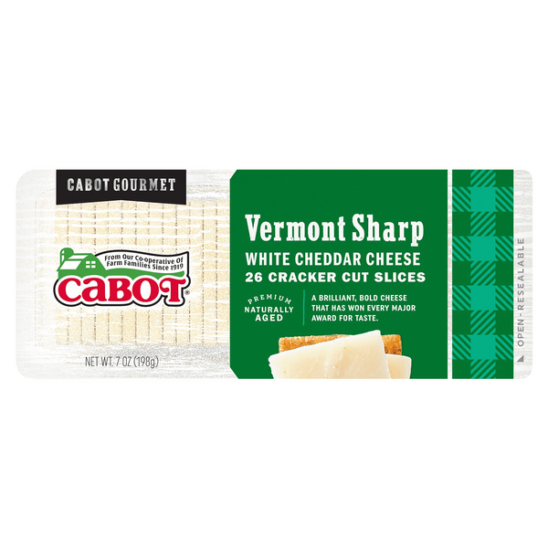 Save on Cabot Cracker Cut Slices Vermont Sharp White Cheddar Cheese