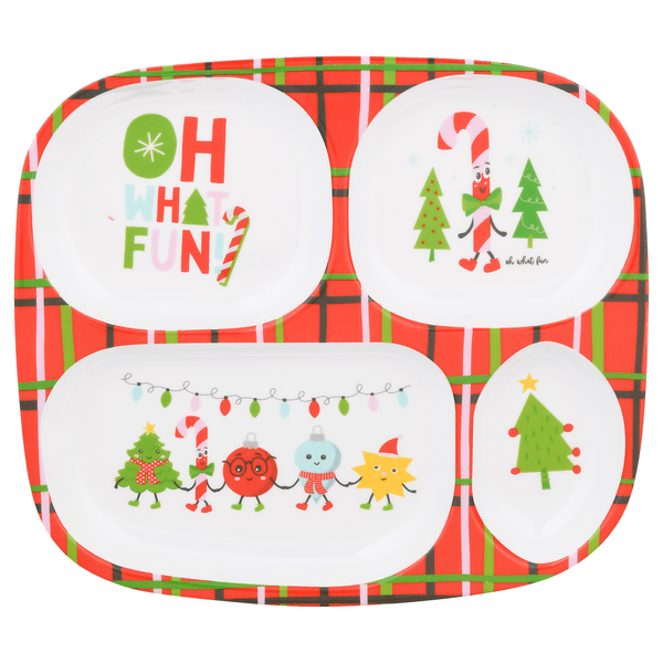 Save on Smart Living Holiday Kids Divided Plate Oh What Fun! Order