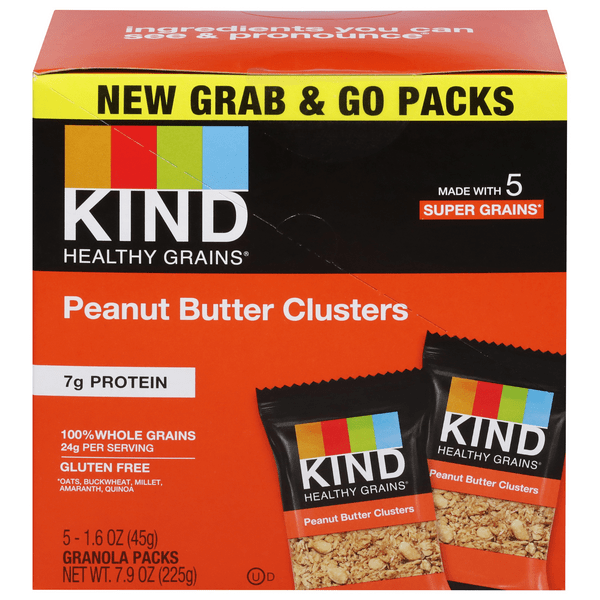 Save on KIND Healthy Grains Grab & Go Granola Peanut Butter Clusters