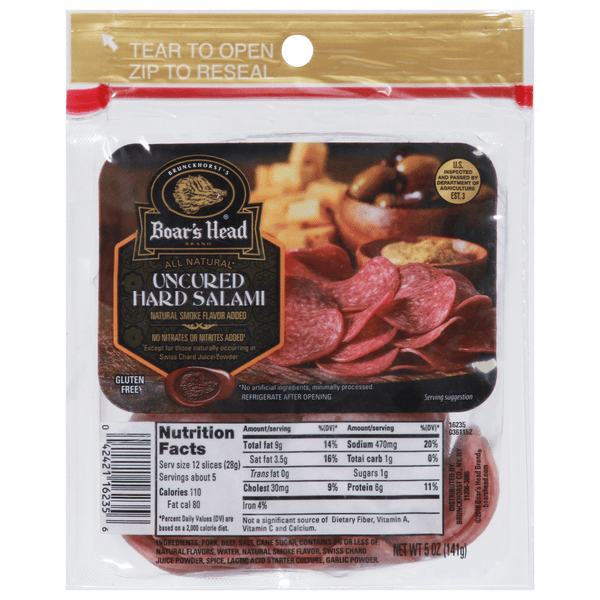 Save on Boar's Head Uncured Hard Salami Order Online Delivery GIANT