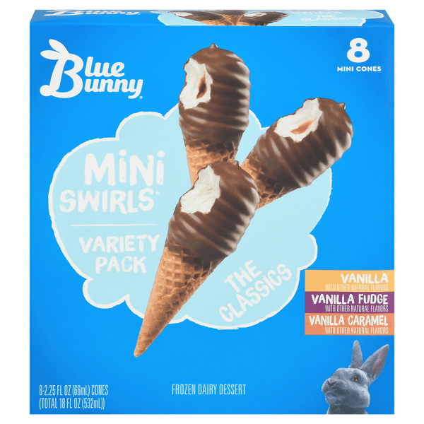 Save on Blue Bunny Mini Swirls Ice Cream Cones The Classics Variety