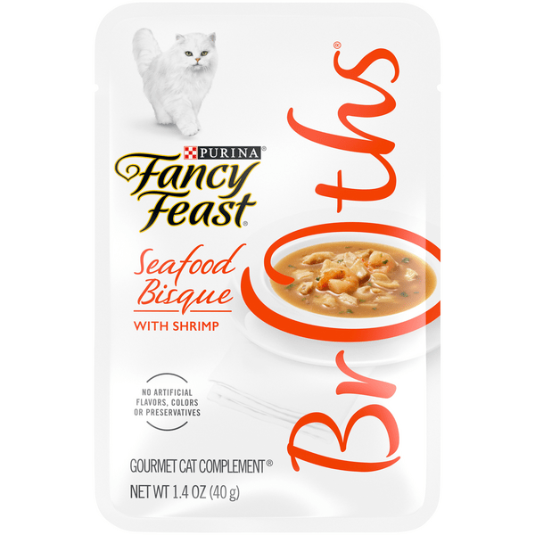 Save on Fancy Feast Broths Gourmet Cat Complement Seafood Bisque with
