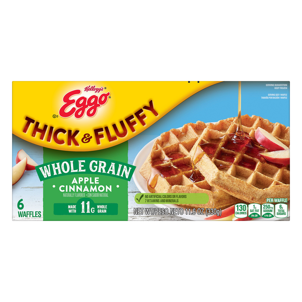 Save on Eggo Thick & Fluffy Whole Grain Waffles Apple Cinnamon 6 ct