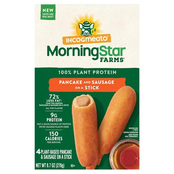 Save on MorningStar Farms 100 Plant Protein Pancake & Sausage on a