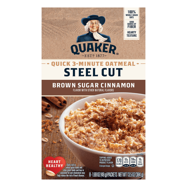Save on Quaker Select Starts Steel Cut Oatmeal Brown Sugar Cinnamon 8