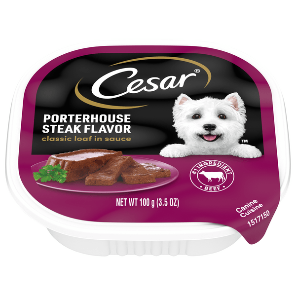Save on Cesar Classic Loaf in Sauce Wet Dog Food Porterhouse Steak Flavor Order Online Delivery