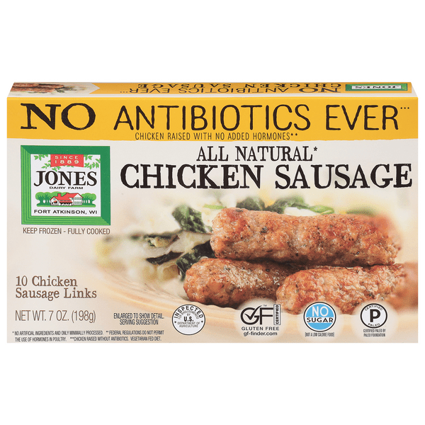 Save on Jones Dairy Farm Chicken Sausage Links Fully Cooked Gluten Free