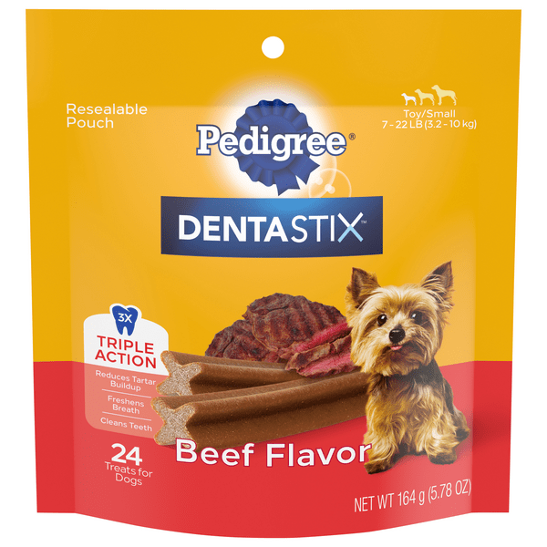 Save on Pedigree DENTASTIX Treats for Dogs Toy/Small Beef Flavor 24 ct Order Online Delivery