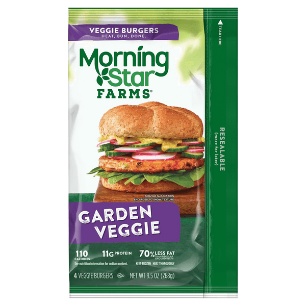 Save on MorningStar Farms PlantBased Garden Veggie Burgers 4 ct