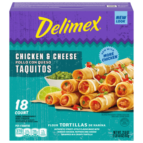 Save on Delimex Flour Taquitos Chicken & Cheese 18 ct Order Online