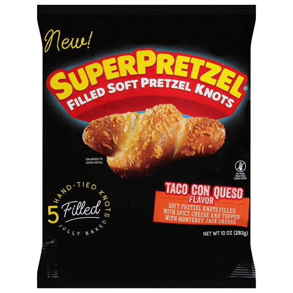 Save on SuperPretzel Filled Soft Pretzel Knots Taco Con Queso Order