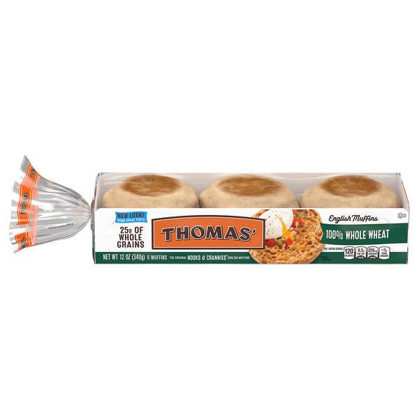 Save on Thomas' English Muffins 100 Whole Wheat 6 ct Order Online
