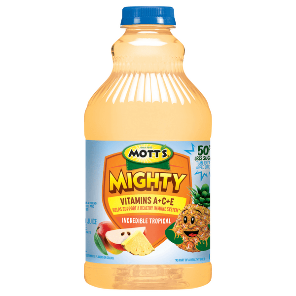 Save on Mott's Mighty Incredible Tropical Juice Drink 50 Less Sugar