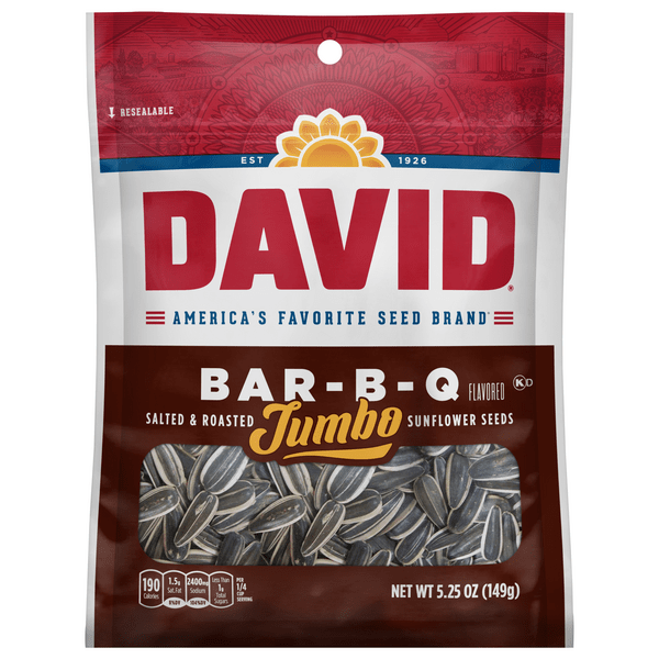 Save on DAVID Salted & Roasted Jumbo Sunflower Seeds BarBQ Order