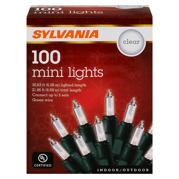 Save on Sylvania Indoor/Outdoor Mini Christmas Lights Clear 100 ct