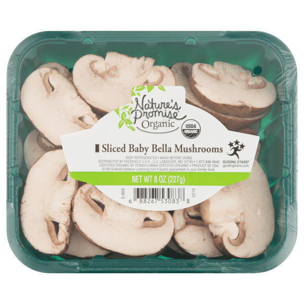 Save on Nature's Promise Organic Baby Bella Mushrooms Sliced Order Online Delivery Food Lion