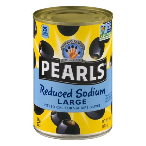 Save on Pearls Ripe Black Olives Reduced Sodium Large Pitted Order