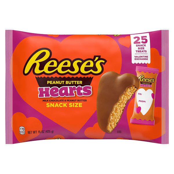 Save on Reese's Hearts Milk Choc Peanut Butter Cups Valentine's Day