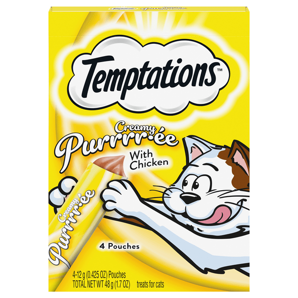 Save on Temptations Creamy Puree Lickable Cat Treats with Chicken 4