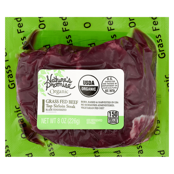 Save on Nature's Promise Organic Beef Sirloin Steak Grassfed Fresh
