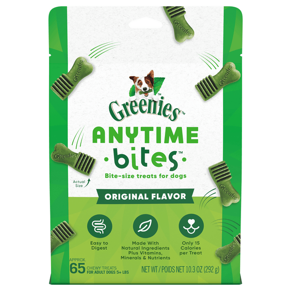 Save on Greenies Anytime Bites Original Flavor Chewy Adult Dog Treats aprx 65 ct Order Online