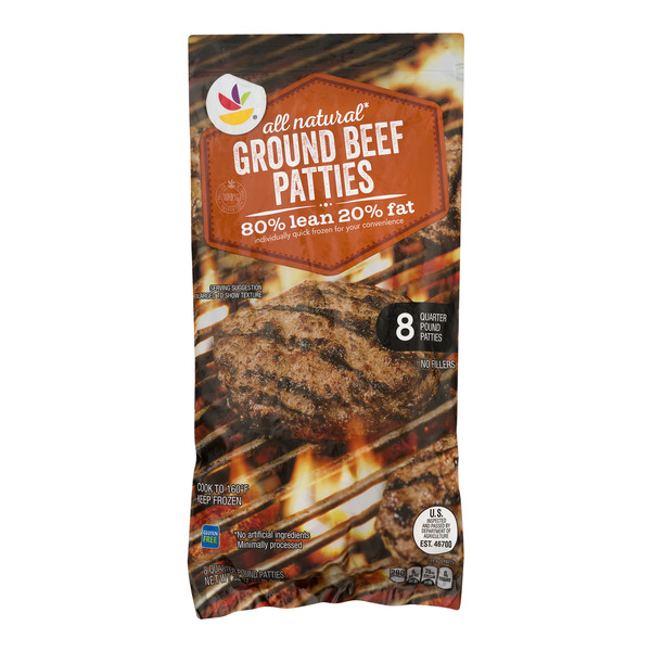 Save on MARTIN'S Ground Beef Patties 80 Lean All Natural 8 ct Frozen