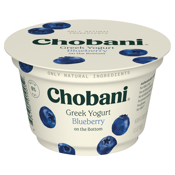 Save on Chobani Greek Yogurt Blueberry on the Bottom 0 Milk Fat Order Online Delivery Giant