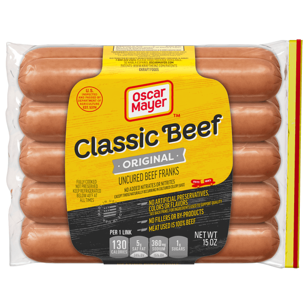 Save on Oscar Mayer Classic Beef Uncured Franks Original 10 ct Order