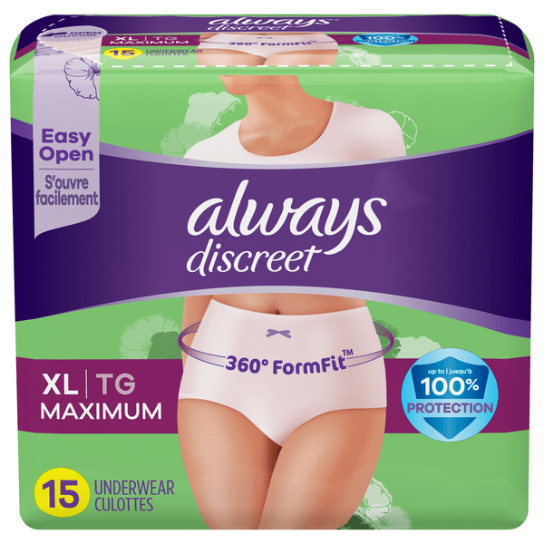 Save on Always Women's Discreet Incontinence Underwear Maximum XL Order Online Delivery Stop