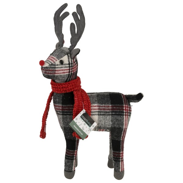 Save on Smart Living Holiday Reindeer Decor Gray Plaid Order Online