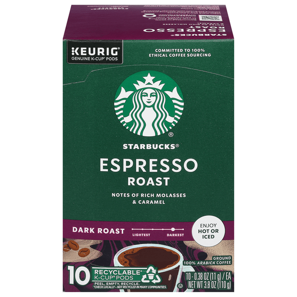 Save on Starbucks Espresso Dark Roast Coffee KCup Pods Order Online