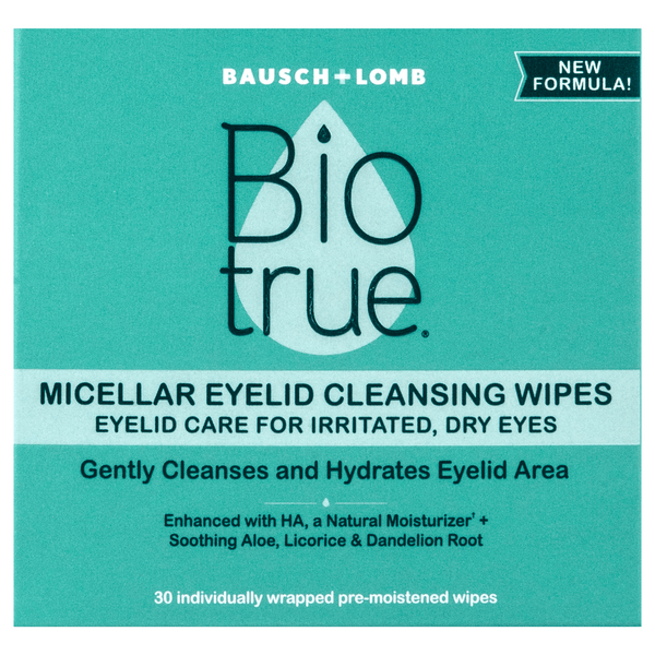 Save on Bausch + Lomb Bio True Micellar Eyelid Cleansing Wipes Order