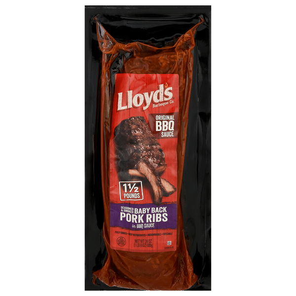 Save on Lloyd's Pork Baby Back Ribs with Original BBQ Sauce Refrigerated Order Online Delivery