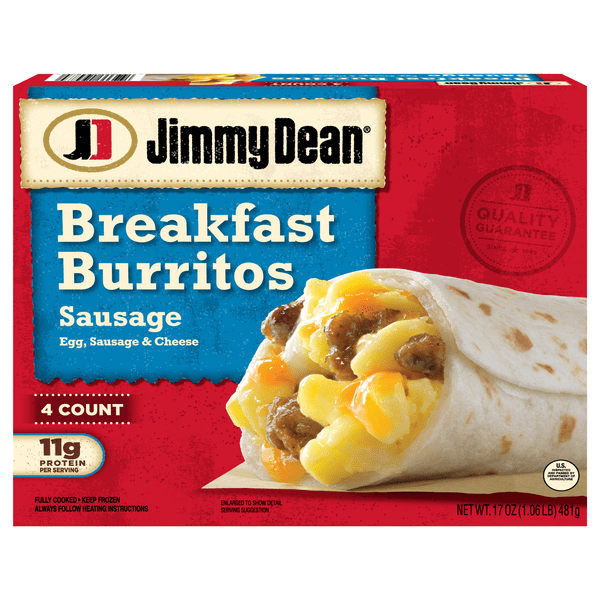 Save on Jimmy Dean Breakfast Burritos Sausage 4 ct Order Online