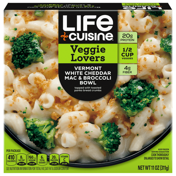 Save on Life Cuisine Veggie Lovers White Cheddar Mac & Broccoli Bowl