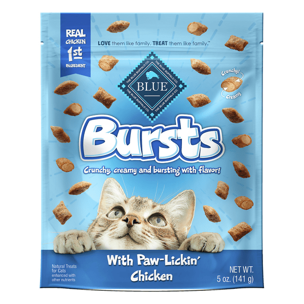 Save on Blue Bursts Crunch Cat Treats with PawLickin' Chicken Order