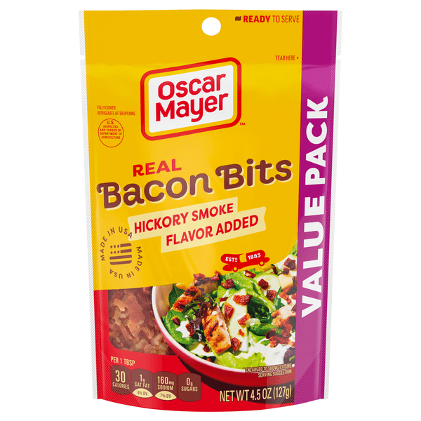 Save on Oscar Mayer Ready to Serve Real Bacon Bits Hickory Smoke Value