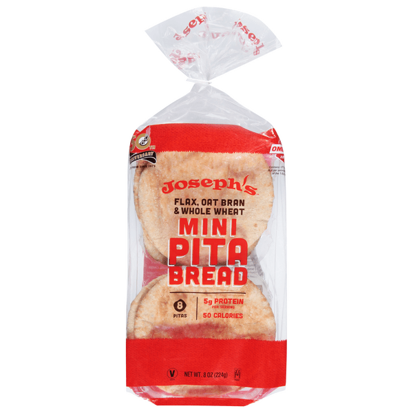 Save on Joseph's Mini Pita Bread Flax Oat Bran & Whole Wheat 8 ct