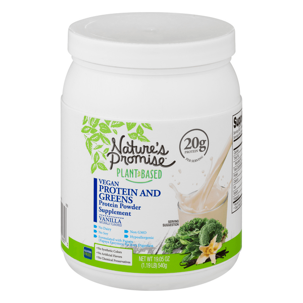Save on Nature's Promise PlantBased Protein and Greens Protein Powder