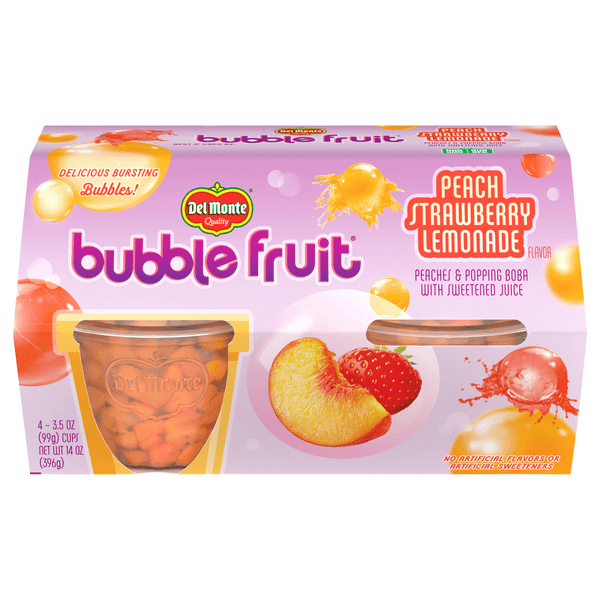 Save on Del Monte Bubble Fruit Cups Peach Strawberry Lemonade 4 ct