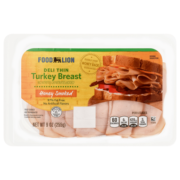 Save on Food Lion Turkey Breast Deli Thin Honey Smoked 97 Fat Free