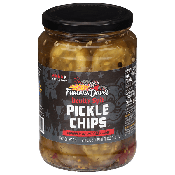 Save on Famous Dave's Devil's Spit Pickle Chips Extra Hot Order Online