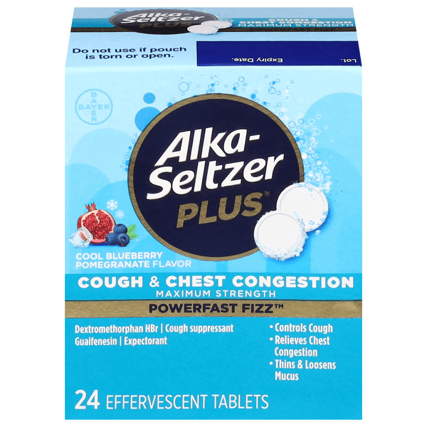 Save on AlkaSeltzer Plus PowerFast Fizz Cough & Chest Congestion Effervescent Tablets Order