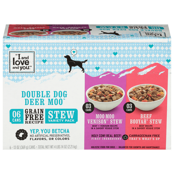 Save on I and Love and You Wet Dog Food Double Dog Deer Moo Grain Free